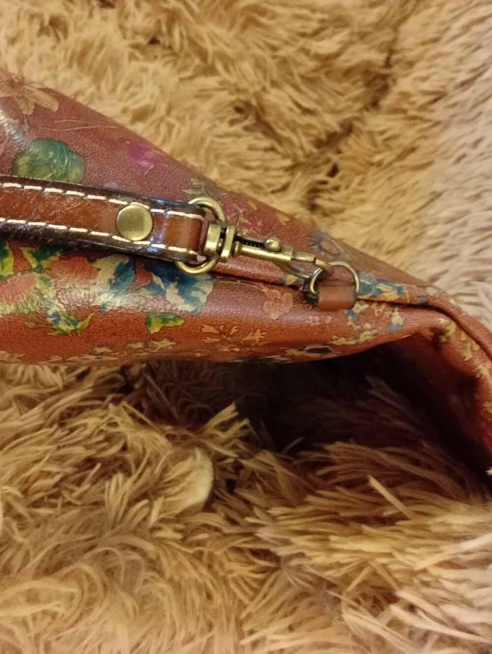 Patricia Nash Floral Embossed Leather Wristlet Clutch - Brown - Picture 5 of 8